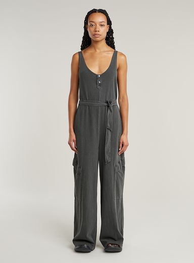 Overdyed Utility Loose Jumpsuit